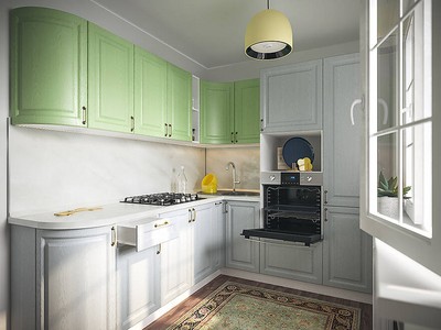 Модульная кухня Ницца оливковый\серый